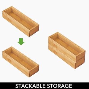 New bamboo 2 teak boxes - cosmetics, herbs, den, or anywhere! They’re stackable!